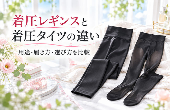 着圧レギンスと着圧タイツの違い｜用途・履き方・選び方を比較